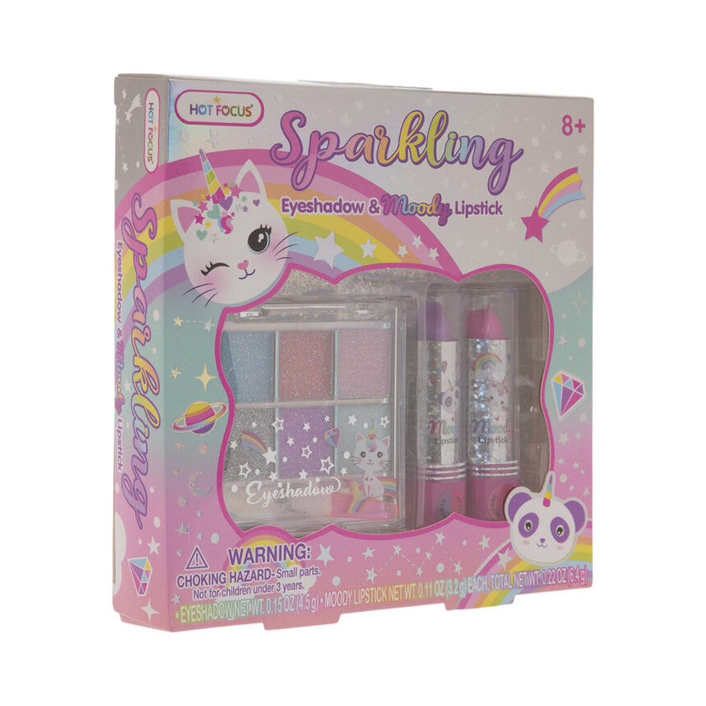 Hot Focus Leopard Sparkling Eyeshadow And Moody Lipstick Cosmetic Set - Radar Toys