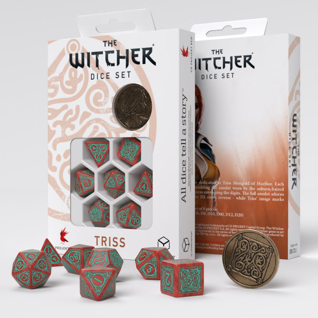 Q-Workshop The Witcher Triss Merigold The Fearless 7 Piece Dice Set With Coin - Radar Toys