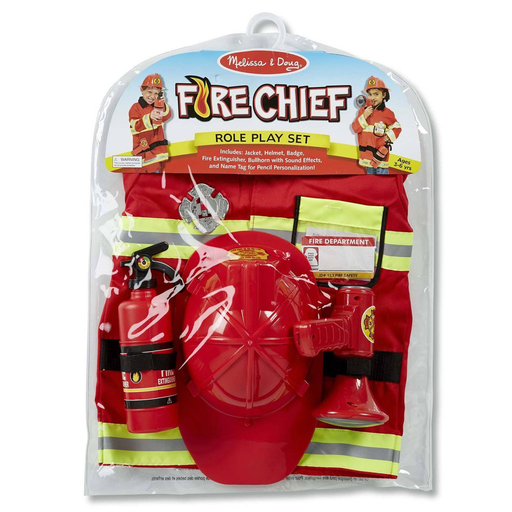 Melissa And Doug Fire Chief Role Play Costume Set
