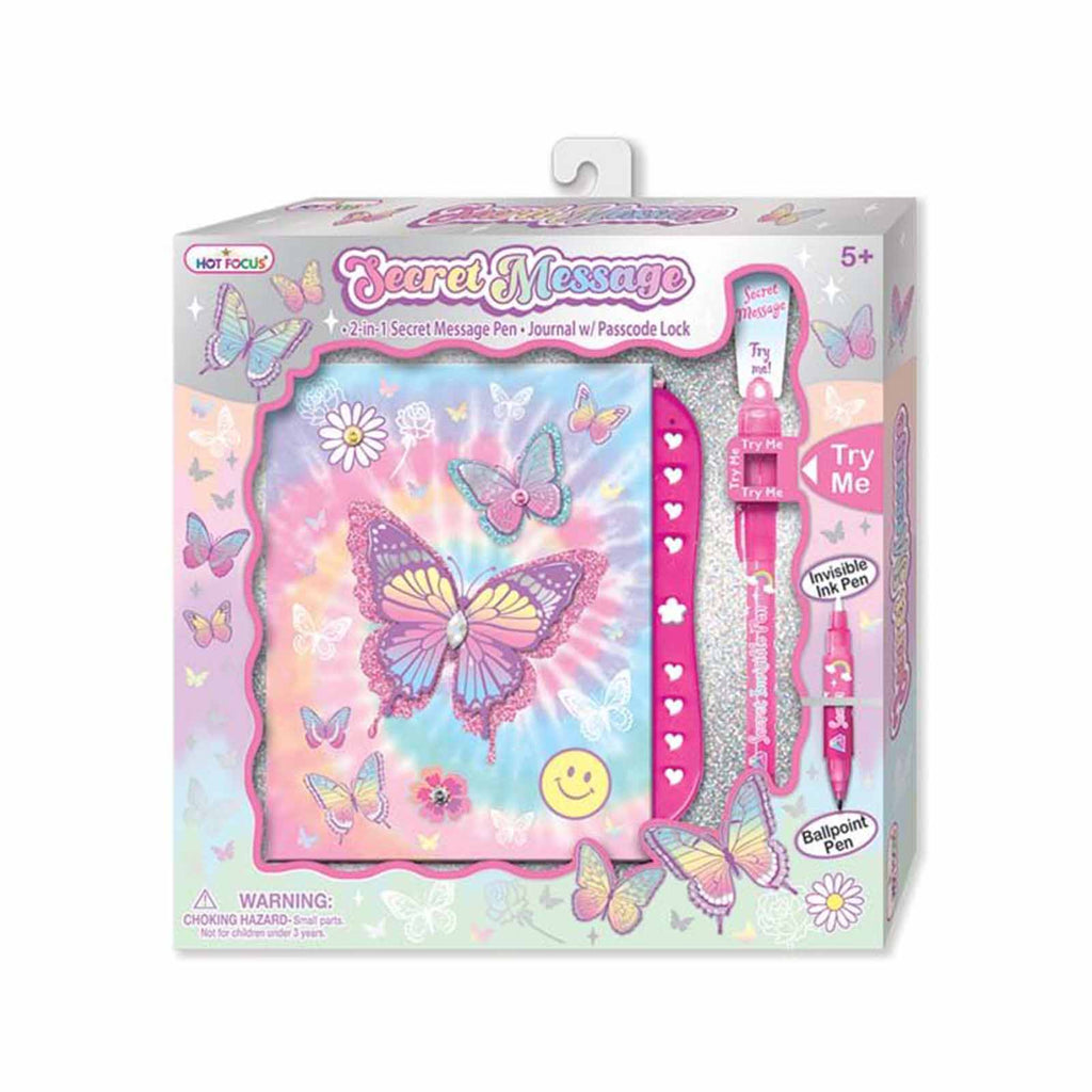 Hot Focus Tie Dye Butterfly Secret Message With Passcode Lock Set - Radar Toys